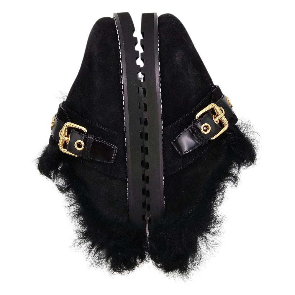 Louis Vuitton Winterbreak Black Suede Fur Lined Slip On Clog Mule Size 36 US 6 - Picture 5 of 10
